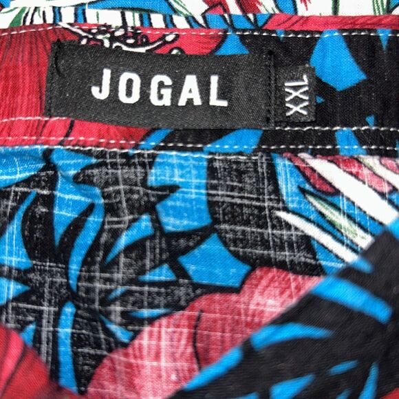 JOGAL Men's Size XXL Short‎ Sleeve Casual Button Down Floral Hawaiian Shirt - Picture 3 of 3